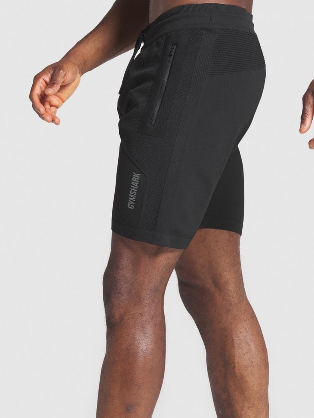 Gymshark Black Slim Fit Zip Pocket Athletic True Knit Shorts